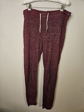 Ambiance Wine Red Marled Joggers Sweatpants Small Womens